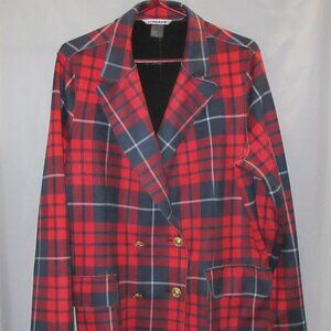 Women’s Nygard Navy & Red Plaid Spring Jacket Size L. New with Tags
